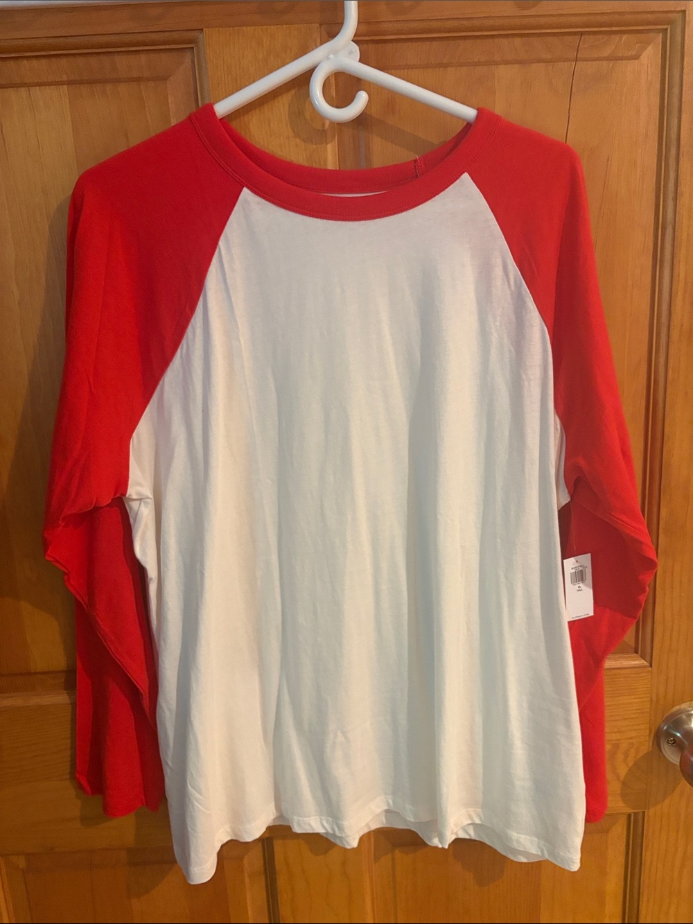 Old Navy Red and White Raglan Long Sleeve Tee